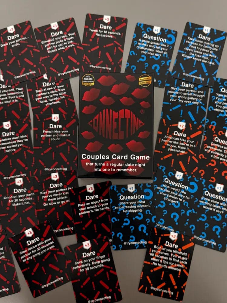 Spicy card game and intimacy card game designed to spark conversation, closeness, and connection